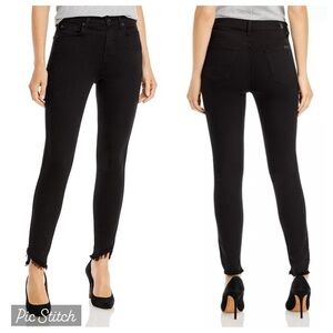 7FAM Ankle Gwenevere High Waist Jeans in Night Black